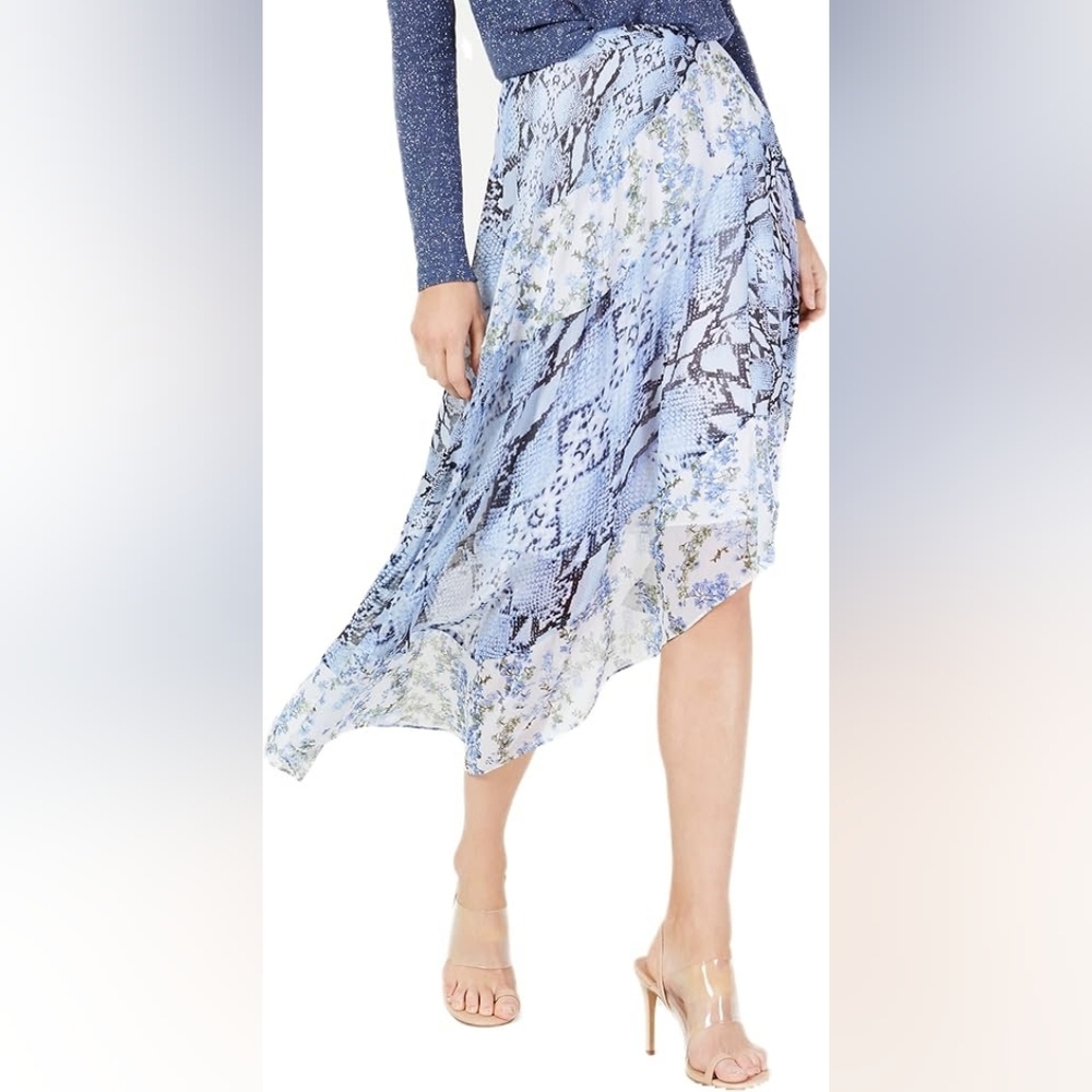INC Womens Animal Print Floral Print Asymmetrical Skirt, Size 6